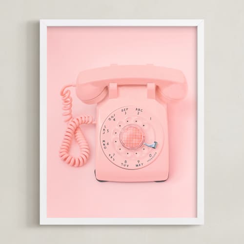 This is a strawberry shortcake pink kids wall art with standard by Alicia Abla called 0 is for operator.