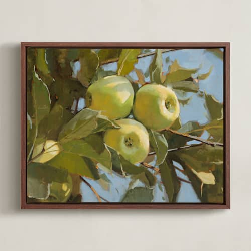 This is a green apple art with standard by Rachel Nelson called the tree amigos