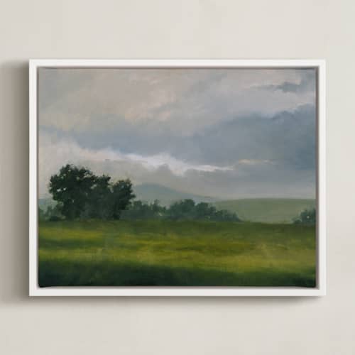 This is a stormy green art with standard by Stephanie Goos Johnson called broken clouds