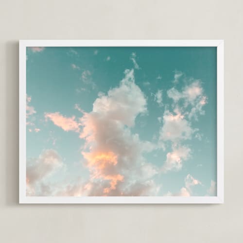 This is a turquoise blue art with standard by Debra Butler called turquoise skies i