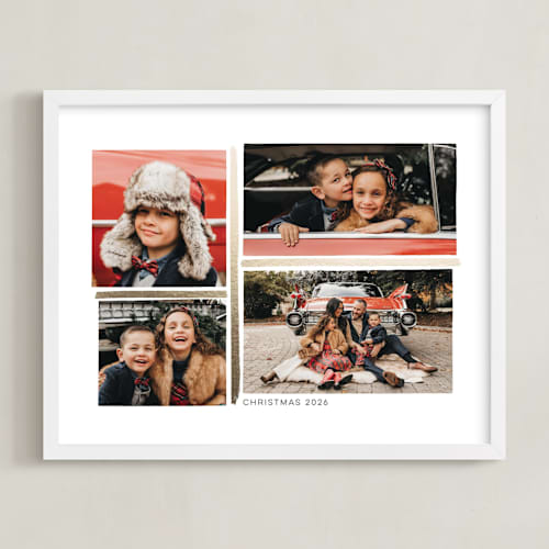 This is a gold foil stamped photo art with foil pressed by Hooray Creative called 4 photo collage