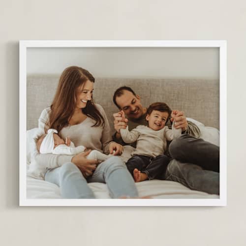 This is a white photo art with standard by Minted called the big picture: mother's day framed photo