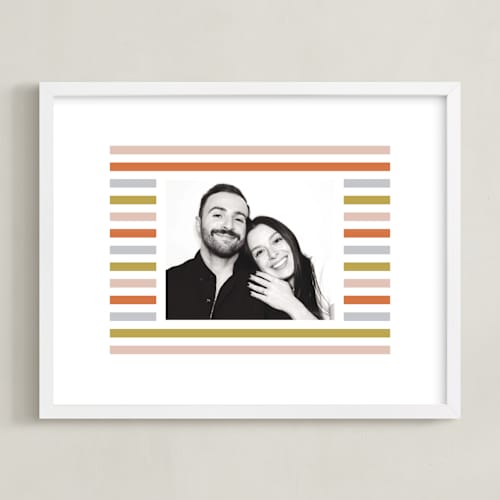 This is a peach photo art with standard by Erin German called mod stripes: landscape