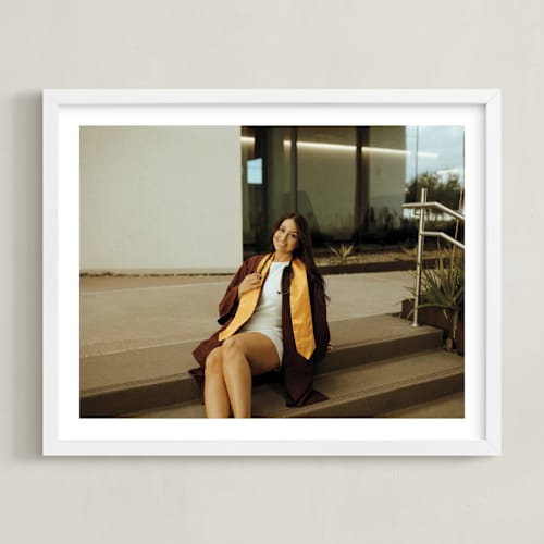 This is a white photo art with standard by Minted called the big picture: graduation framed photo