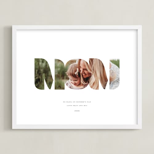 This is a chalk photo art with standard by Olivia Kanaley Inman called mom: framed photo