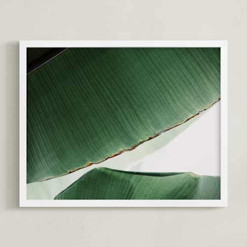 This is a deep ocean green art with standard by Alicia Abla called leaf & light 1