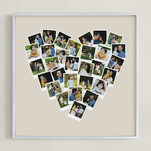This is a warm grey photo art with standard by Minted called heart snapshot mix® hues photo art