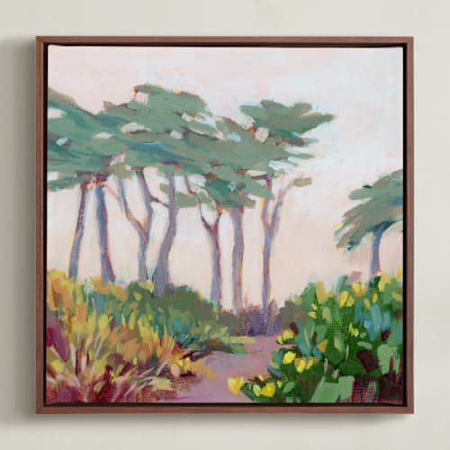 This is a misty peach art with standard by sue prue called cool morning