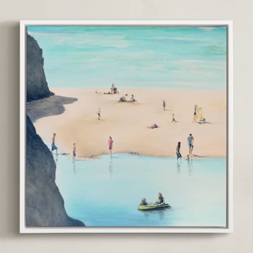 This is a soft turquoise art with standard by Elle Youm called beachside bliss