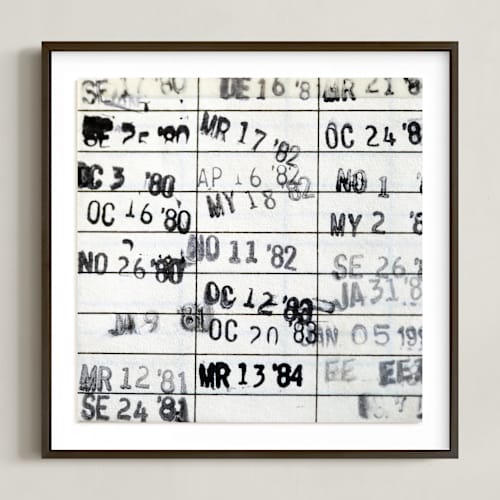 This is a ivory art with standard by ALICIA BOCK called date due