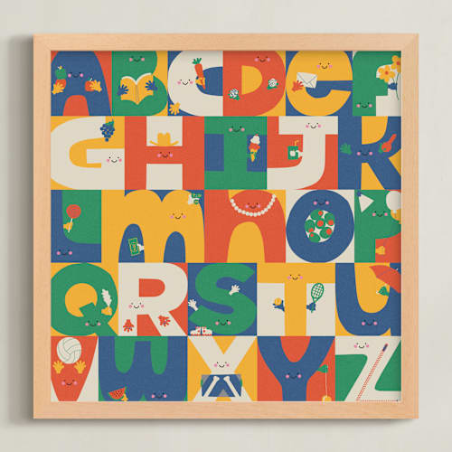 This is a picnic nursery wall art with standard by Ampersand Design Studio called alphabet characters