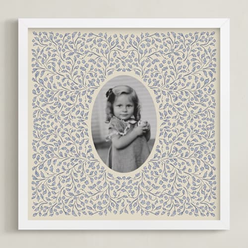 This is a sapphire photo art with standard by Grae called framed photo: pendant