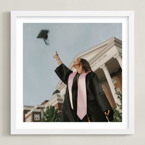 This is a white photo art with standard by Minted called the big picture: graduation framed photo