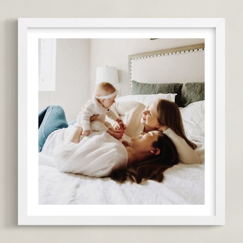 This is a white photo art with standard by Minted called the big picture: mother's day framed photo