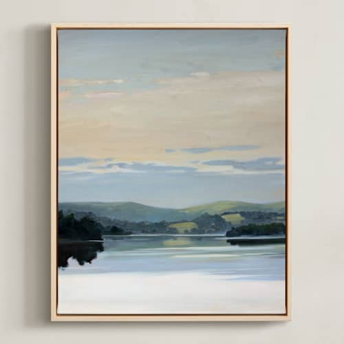 This is a dockside blue art with standard by Stephanie Goos Johnson called calm horizon 1