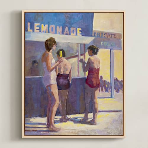 This is a dusty violet art with standard by Marie Stone called lemonade stand