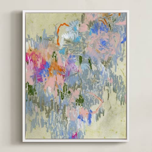 This is a slate blue art with standard by Sonal Nathwani called pastel garden 3