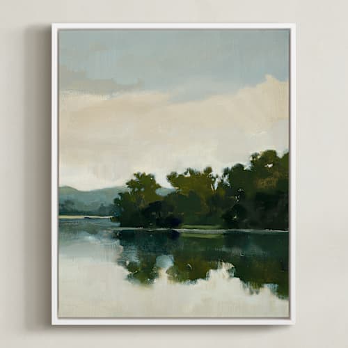 This is a lake art with standard by Stephanie Goos Johnson called tranquil waters iii