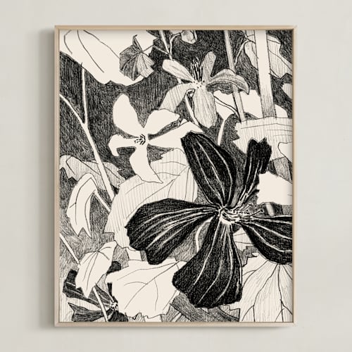 This is a graphite gray art with standard by Catilustre called campo de malvas 1