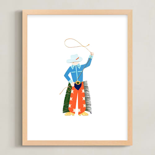 This is a cajun shrimp kids wall art with standard by Kelsey Livingston called cowboy carl