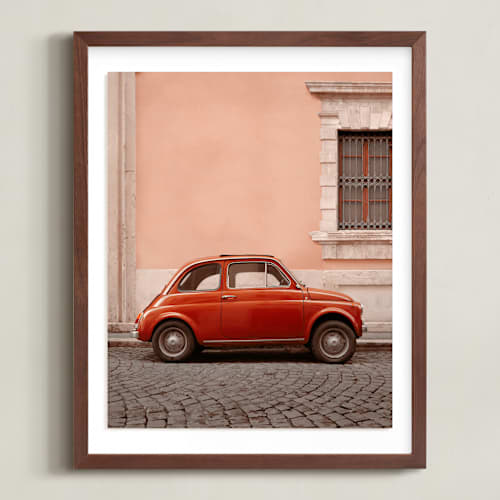 This is a red rosa art with standard by Kelsey Mucci called an italian classic in rome