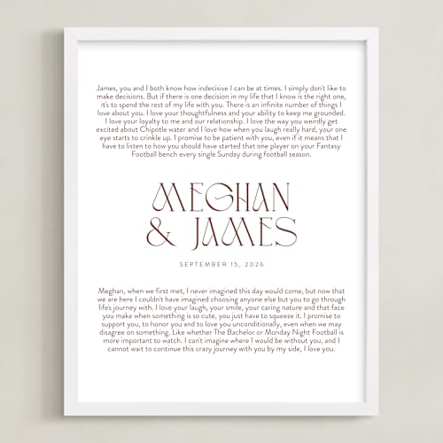 This is a rustique photos to art with standard by Minted called our vows: portrait orientation custom print