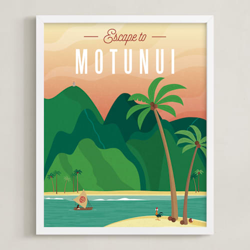 This is a sunset disney art with standard by Erica Krystek called escape to motunui