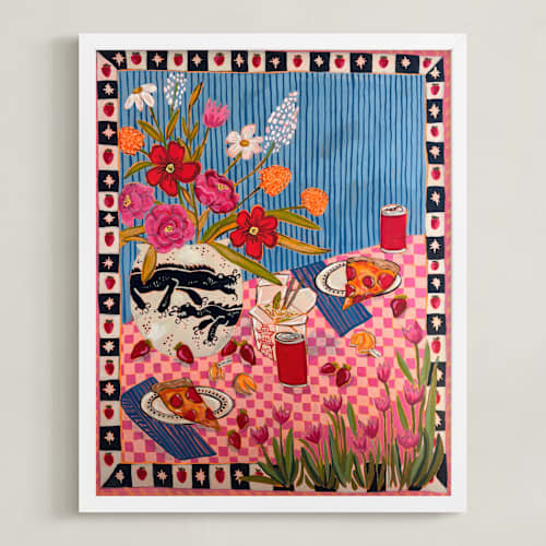 This is a pink art with standard by Mariah Rupp called i'm not cooking tonight