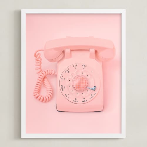 This is a strawberry shortcake pink kids wall art with standard by Alicia Abla called 0 is for operator.