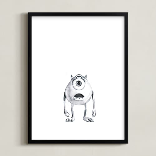 This is a white disney art with standard by Mary Gaspar called mike wazowski