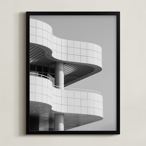 This is a black & white art with standard by lulu and isabelle called curves and squares 1