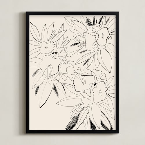 This is a ink art with standard by Catilustre called azalea en noir