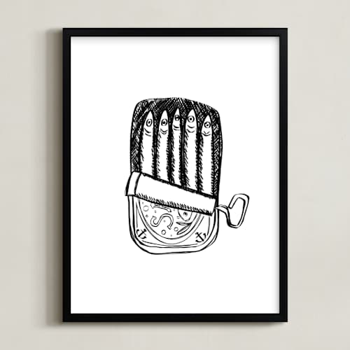 This is a ink art with standard by Annie Montgomery called packed like sardines