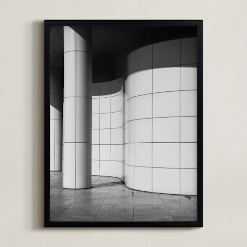 This is a black & white art with standard by lulu and isabelle called curves and squares 2