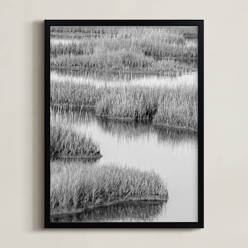 This is a black & white art with standard by Elizabeth Pyle called marshlands 2