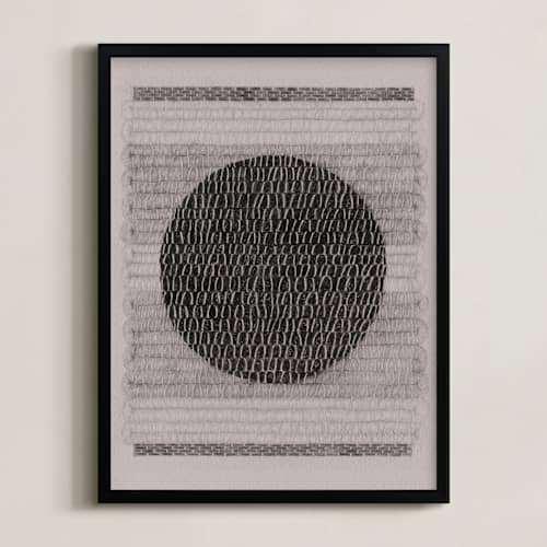 This is a gray wool art with standard by Janie Allen called woolen weaving 2