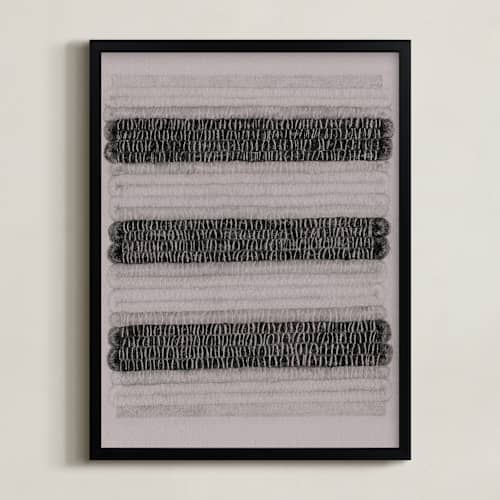 This is a gray wool art with standard by Janie Allen called woolen weaving 1