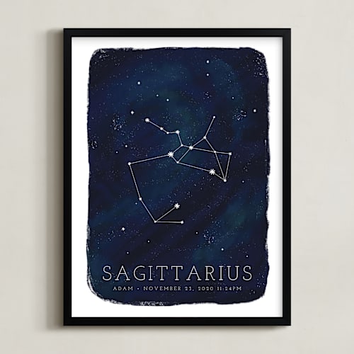 This is a galaxy personalized art for kids with standard by Ashley Presutti Beasley called zodiac constellation sagittarius