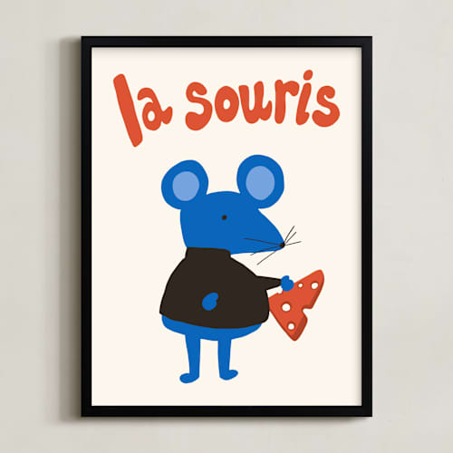 This is a cobalt kids wall art with standard by Morgan Kendall called french mouse