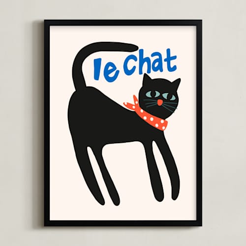 This is a noir kids wall art with standard by Morgan Kendall called french cat