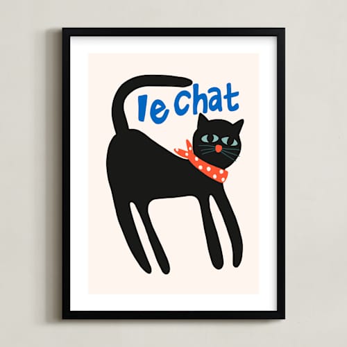 This is a noir kids wall art with standard by Morgan Kendall called french cat