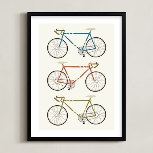 This is a linen kids wall art with standard by Daily Design Co called vintage bike