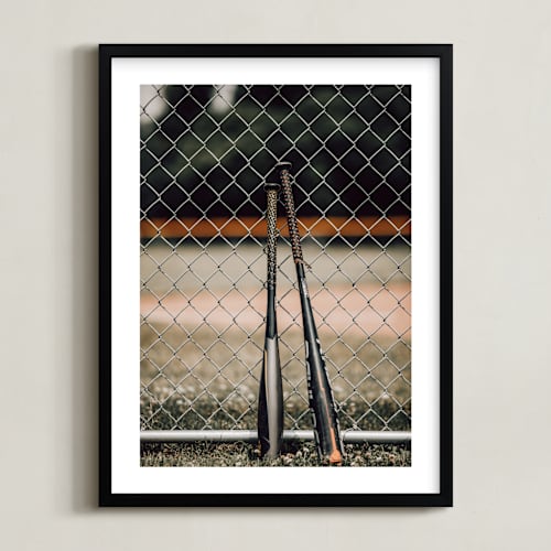 This is a olive green kids wall art with standard by Janet Cruz called for the big game 3