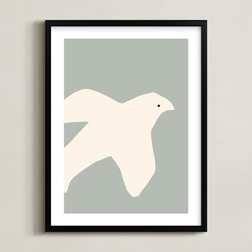 This is a sky gray blue nursery wall art with standard by Coit Creative called summer dove