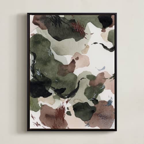 This is a muted green art with standard by Amalia Penny called gaia 1