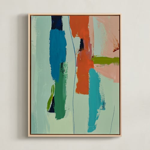 This is a turquoise art with standard by Caryn Owen called the harbor diptych 2