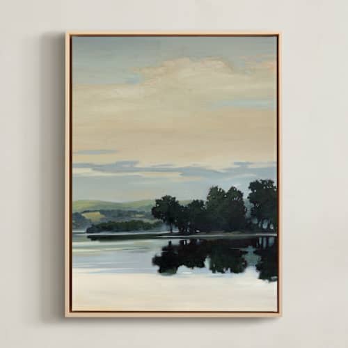 This is a dockside blue art with standard by Stephanie Goos Johnson called calm horizon 2