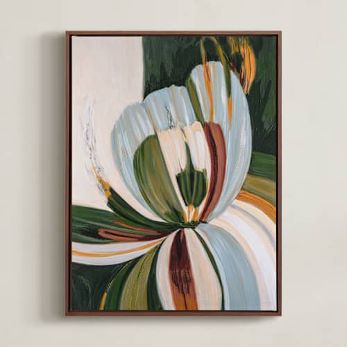 This is a earth green art with standard by Mary Gaspar called magnolias in bloom 2