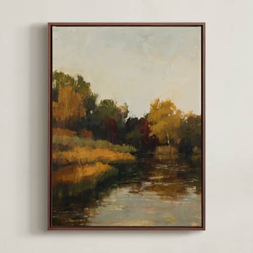 This is a gold art with standard by Wendy Keller called autumn lake 1