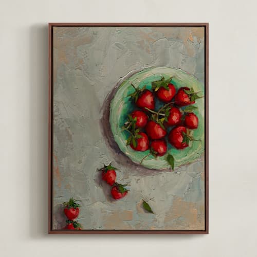 This is a crimson art with standard by Wendy Keller called strawberries on a plate